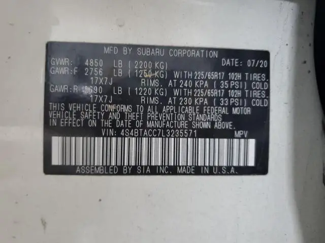 2020 SUBARU OUTBACK PREMIUM  