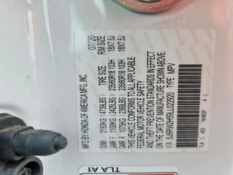 2020 HONDA CR-V EX  