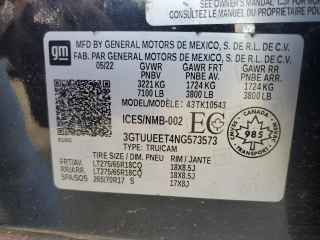 2022 GMC SIERRA K1500 AT4  