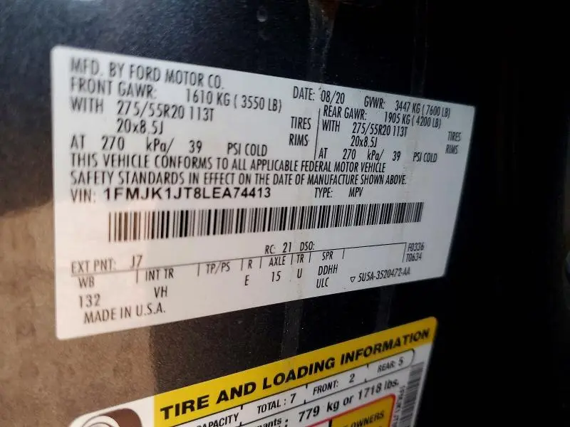 2020 FORD EXPEDITION MAX XLT  