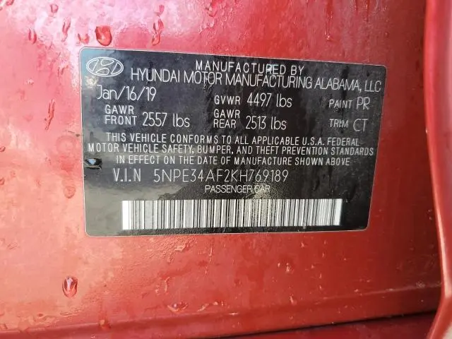 2019 HYUNDAI SONATA LIMITED  
