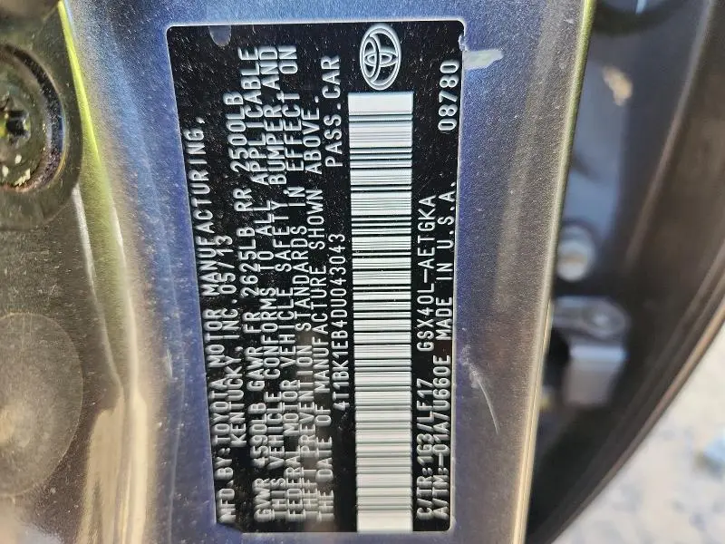 2013 TOYOTA AVALON XLE PREMIUM  