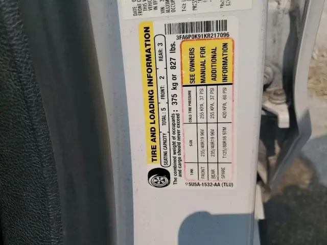 2019 FORD FUSION TITANIUM  
