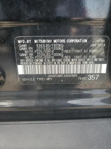2018 MITSUBISHI OUTLANDER SPORT ES  