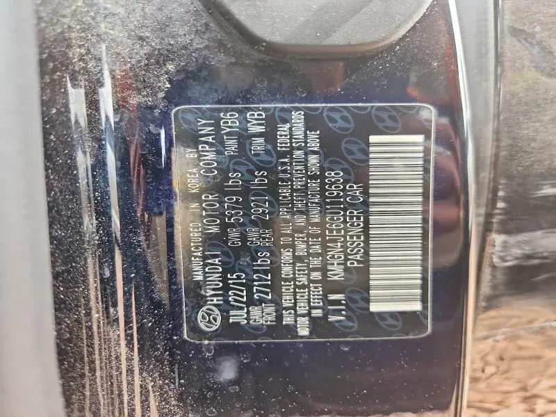 2016 HYUNDAI GENESIS 3.8L  