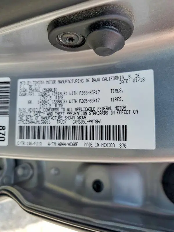 2018 TOYOTA TACOMA TRD SPORT  