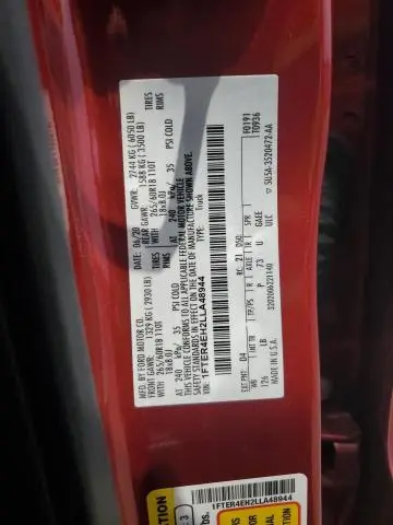 2020 FORD RANGER XL  
