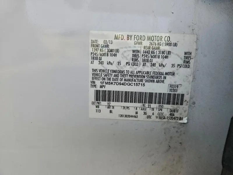 2013 FORD EXPLORER XLT  