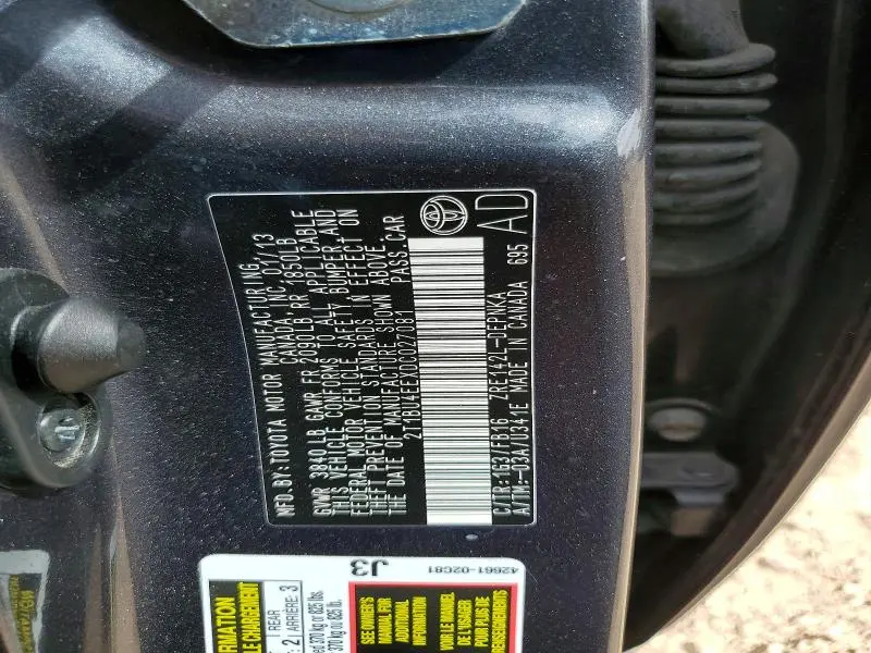 2013 TOYOTA COROLLA LE  