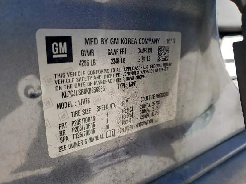 2019 CHEVROLET TRAX 1LT  