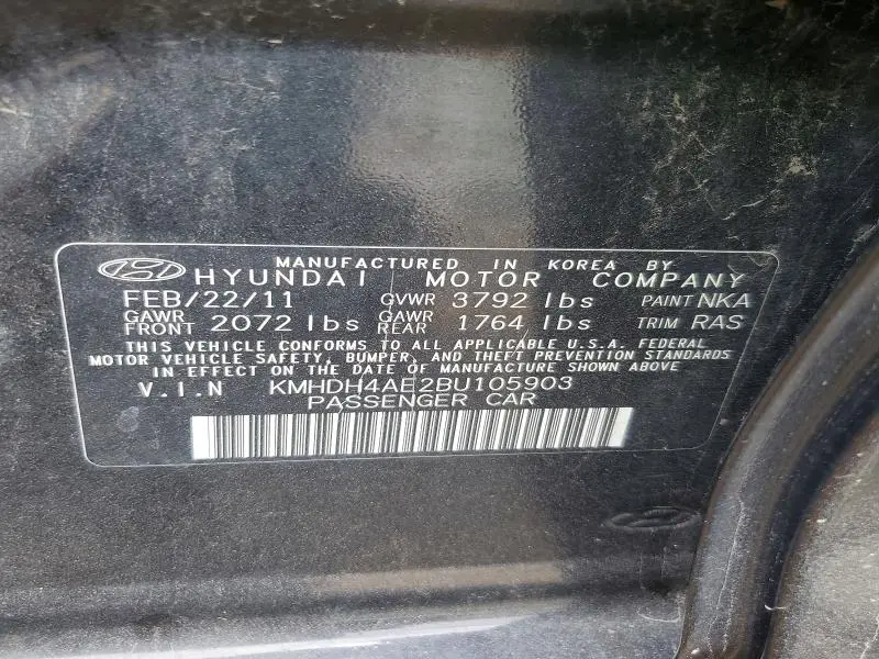2011 HYUNDAI ELANTRA GLS  