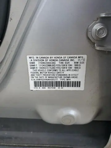 2010 ACURA MDX TECHNOLOGY  