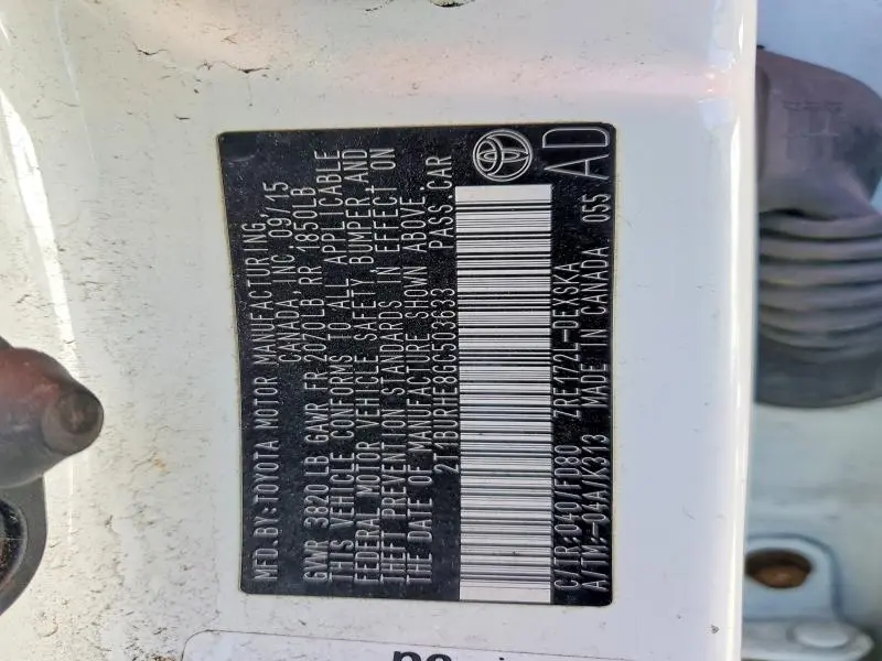 2016 TOYOTA COROLLA L   