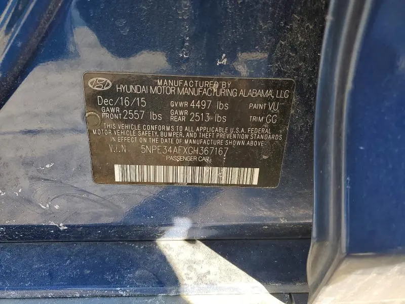 2016 HYUNDAI SONATA SPORT  