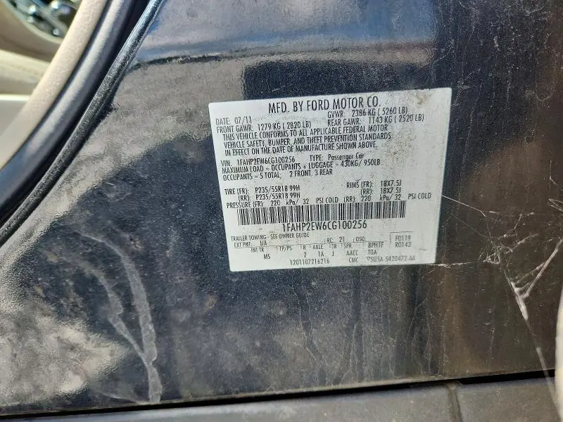 2012 FORD TAURUS SEL  