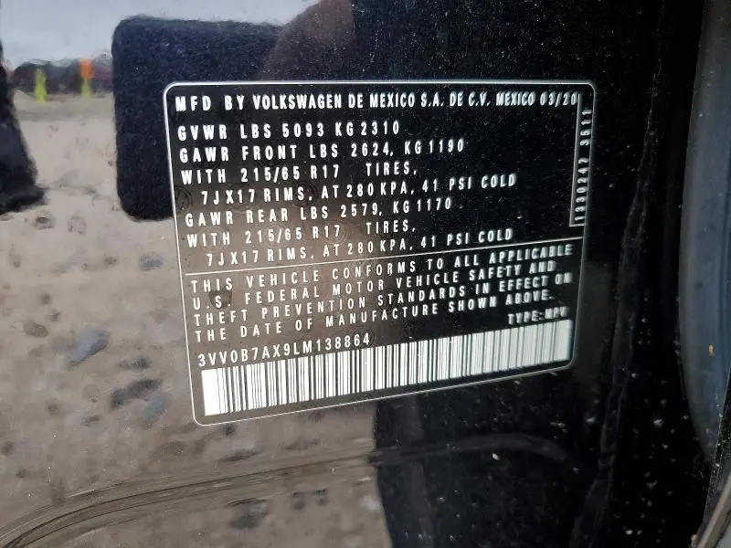2020 VOLKSWAGEN TIGUAN S  