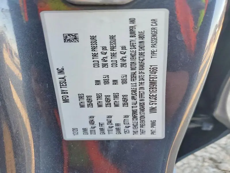 2021 TESLA MODEL 3   