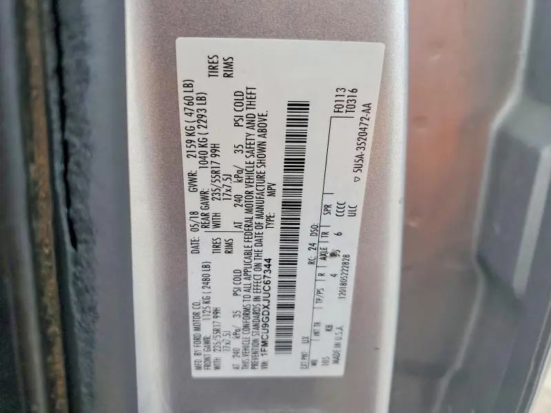 2018 FORD ESCAPE SE  