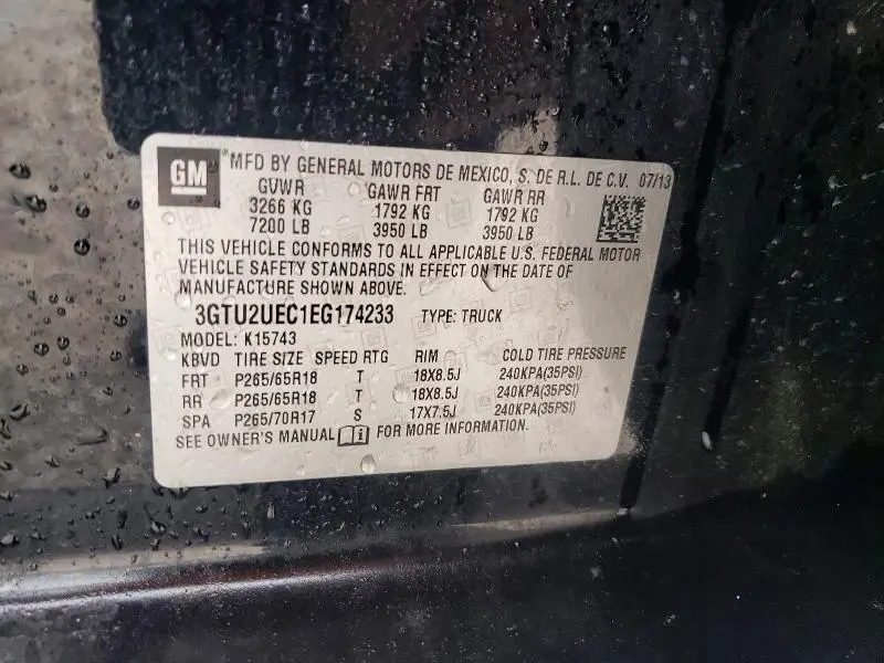 2014 GMC SIERRA K1500 SLE  