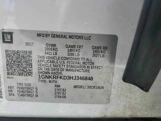 2017 CHEVROLET TRAVERSE LS  
