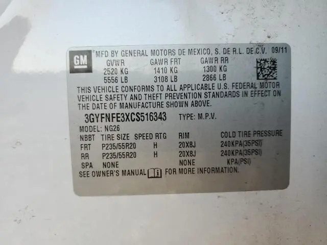 2012 CADILLAC SRX PREMIUM COLLECTION  