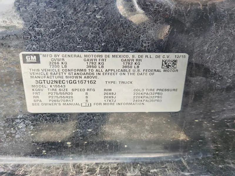 2016 GMC SIERRA K1500 SLT  