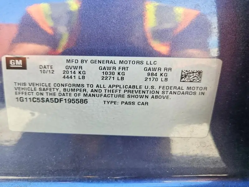 2013 CHEVROLET MALIBU 1LT  