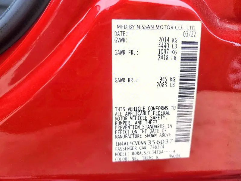 2022 NISSAN ALTIMA SR  