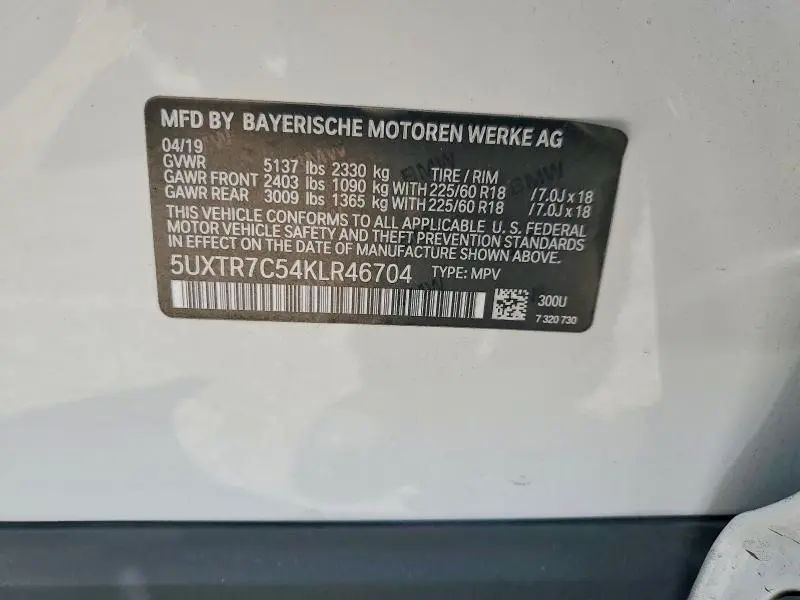 2019 BMW X3 SDRIVE30I  
