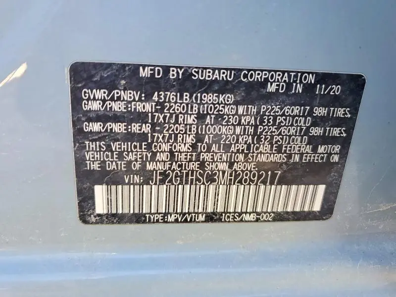 2021 SUBARU CROSSTREK SPORT  