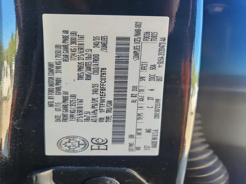 2015 FORD F150 SUPERCREW  