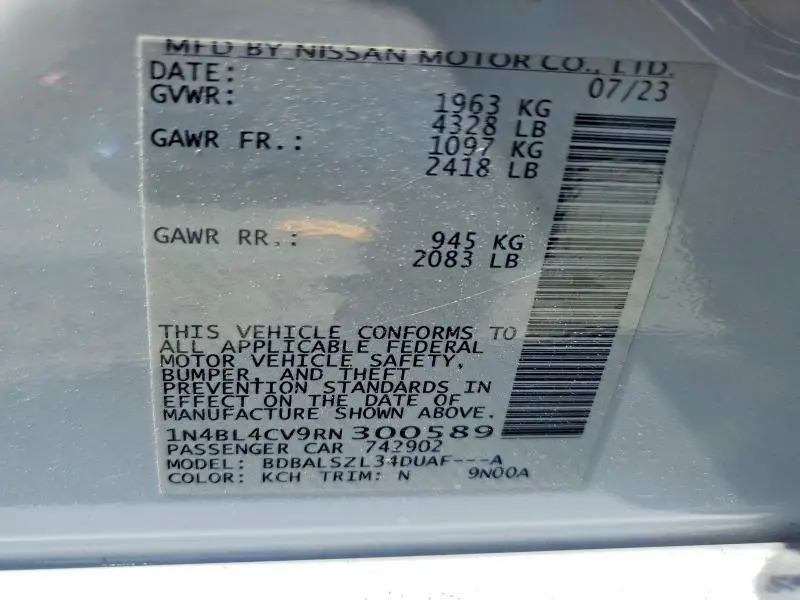 2024 NISSAN ALTIMA 2.5 SR  