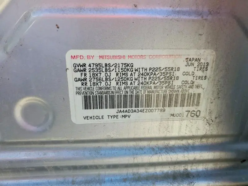 2014 MITSUBISHI OUTLANDER SE  