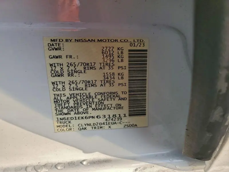 2023 NISSAN FRONTIER S  