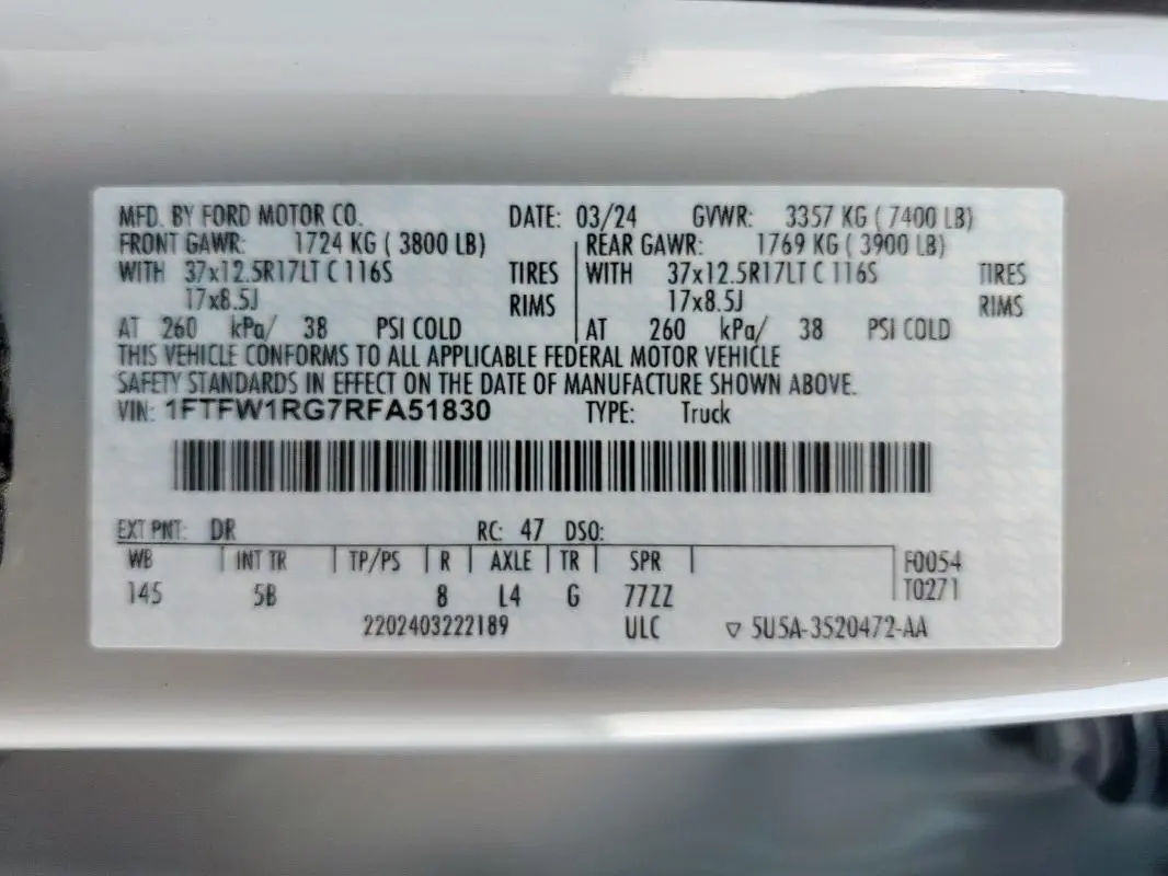 2024 FORD F150 RAPTOR  