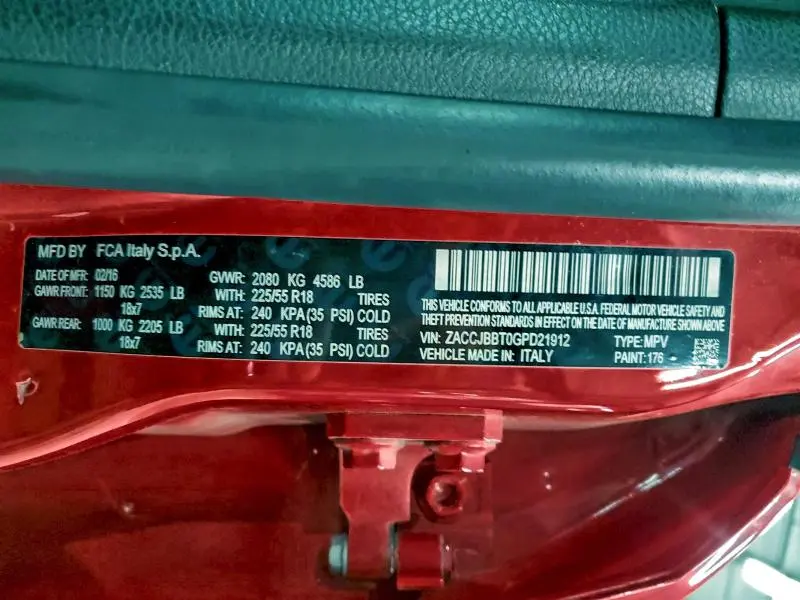 2016 JEEP RENEGADE LATITUDE  