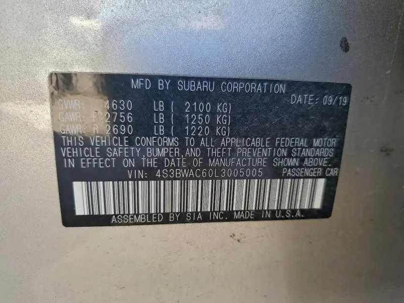 2020 SUBARU LEGACY PREMIUM  