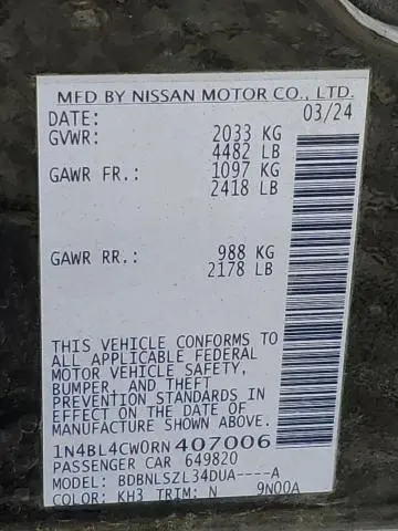 2024 NISSAN ALTIMA SR  