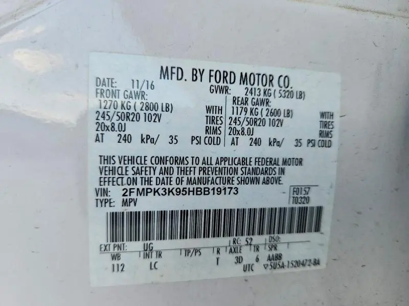 2017 FORD EDGE TITANIUM  