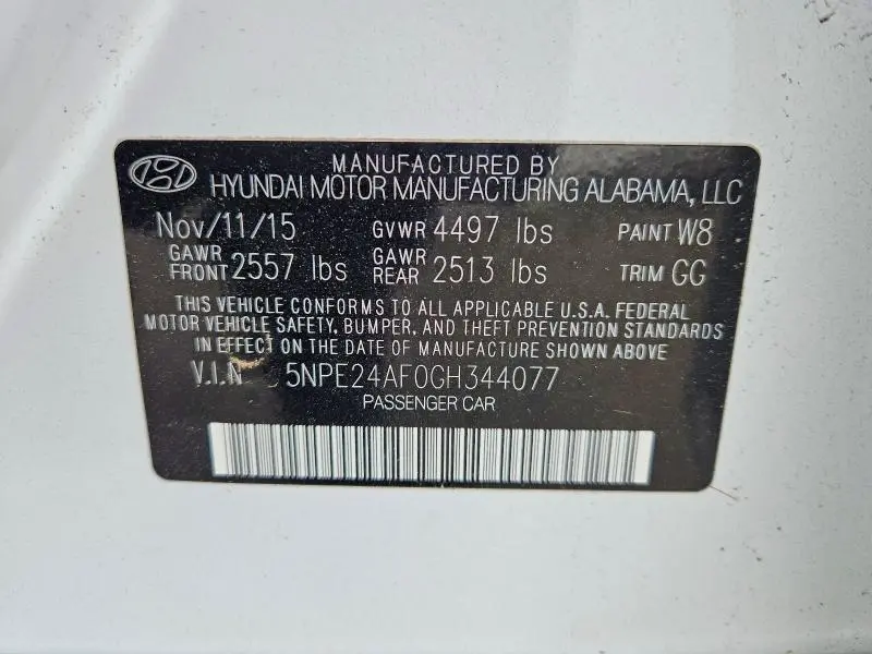 2016 HYUNDAI SONATA SE  