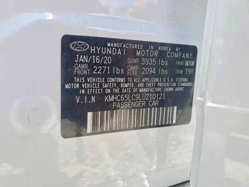 2020 HYUNDAI IONIQ BLUE  