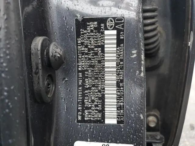 2012 TOYOTA COROLLA BASE  