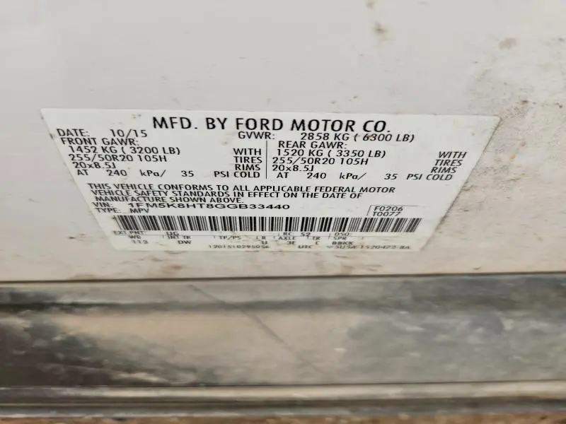 2016 FORD EXPLORER PLATINUM  