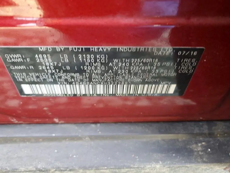 2017 SUBARU OUTBACK 2.5I LIMITED  