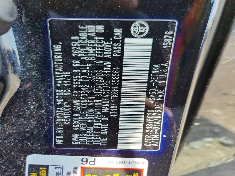 2017 TOYOTA CAMRY LE  