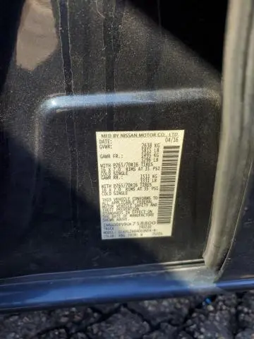 2016 NISSAN FRONTIER SV  