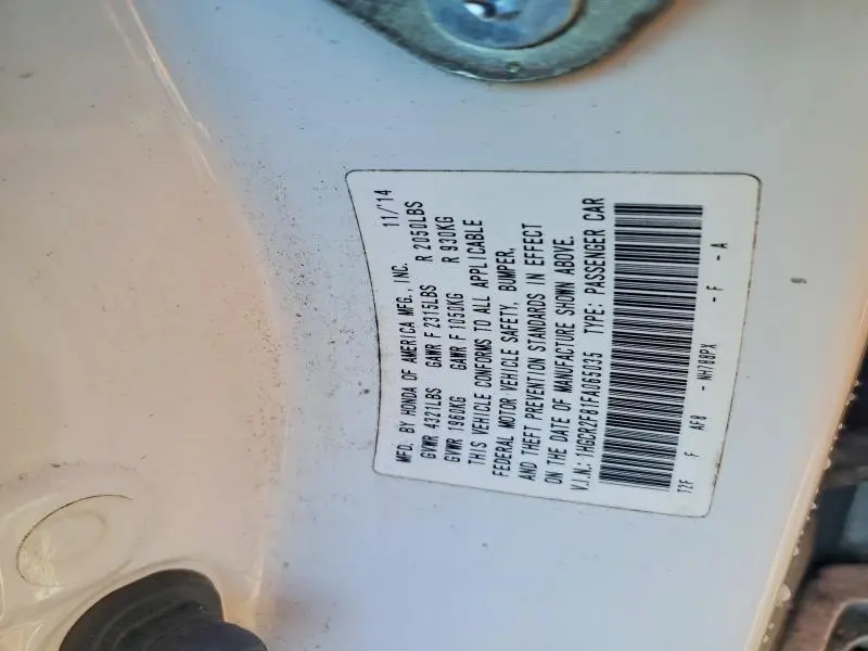 2015 HONDA ACCORD EXL  