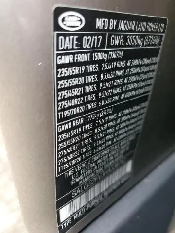 2017 LAND ROVER RANGE ROVER HSE  