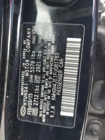 2015 HYUNDAI GENESIS 3.8L  