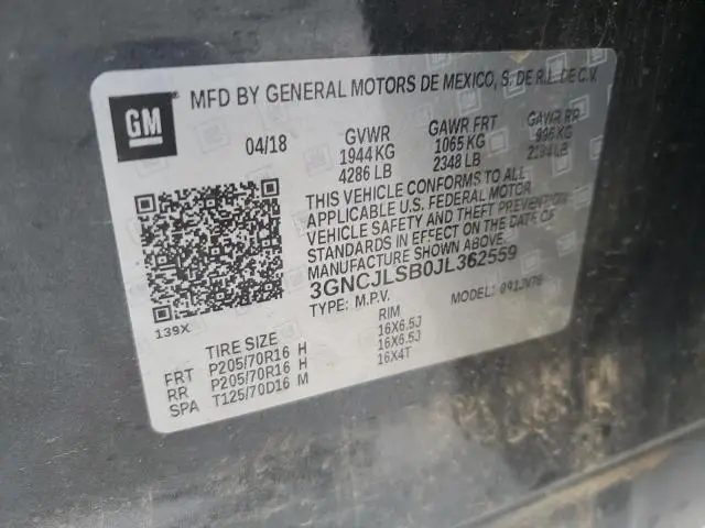 2018 CHEVROLET TRAX 1LT
